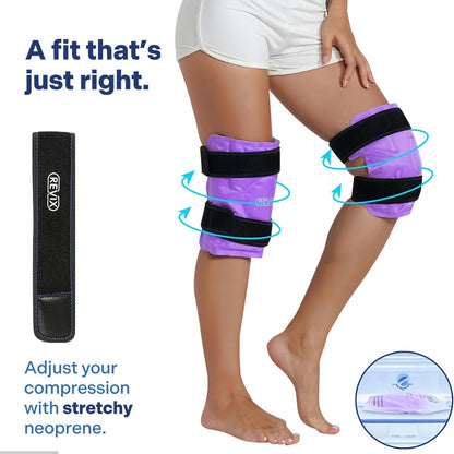 REVIX Ice Pack for Knee Pain Relief, Reusable Gel Ice Wrap for Leg Injuries, Swelling, Knee Replacement Surgery, Cold Compress Therapy for Arthritis, Meniscus Tear and ACL Blue