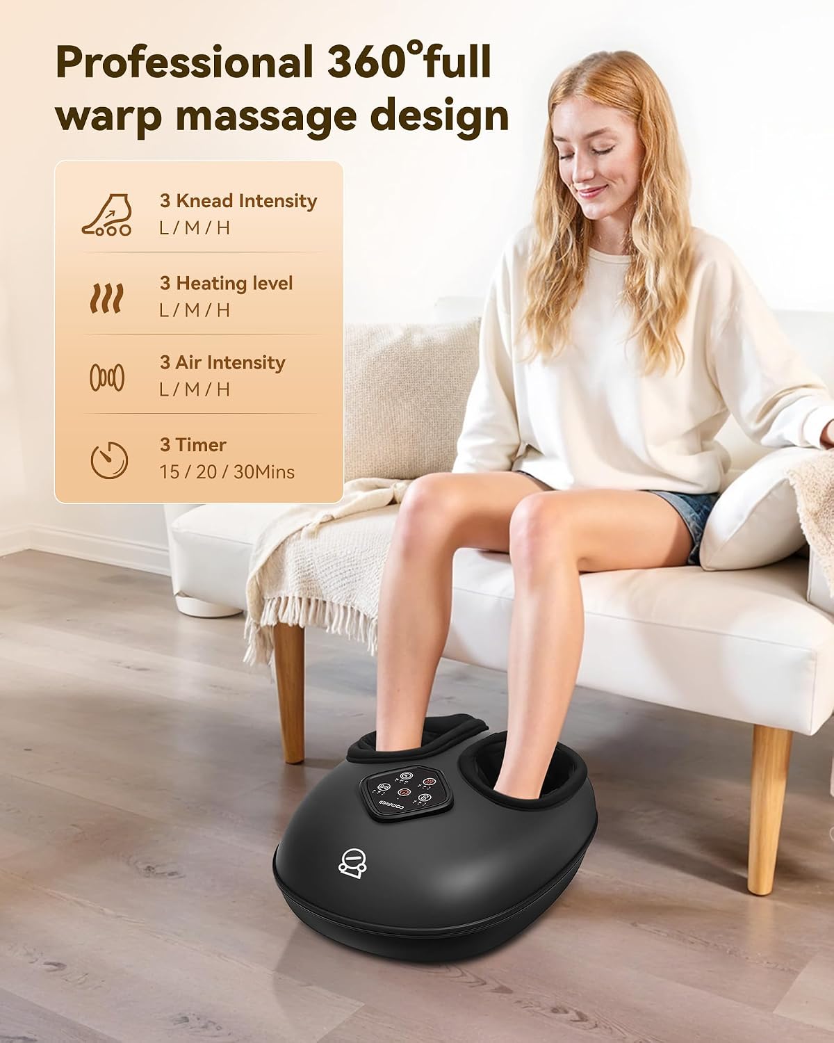 COMFIER [2026 Gift for Men,Women,Shiatsu Foot Massager with Fast Heat,Kneading Rolling Compression,Extra Vibration, FSA Eligible HSA Store, Plantar Fasciitis,Neuropathy Pain, Bigger Size 13IN