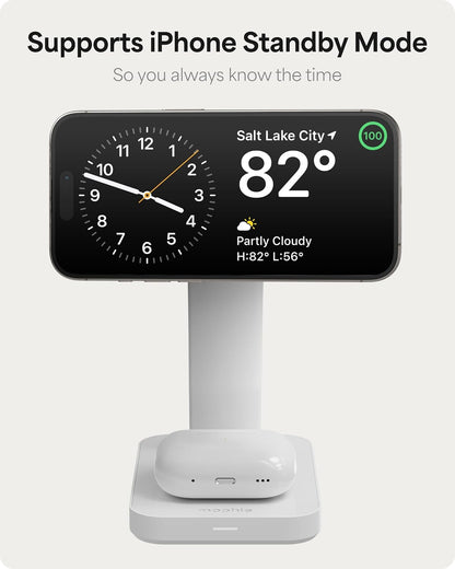Mophie Snap+ 3-in-1 Wireless Charging Stand - MagSafe & Qi2 Certified
