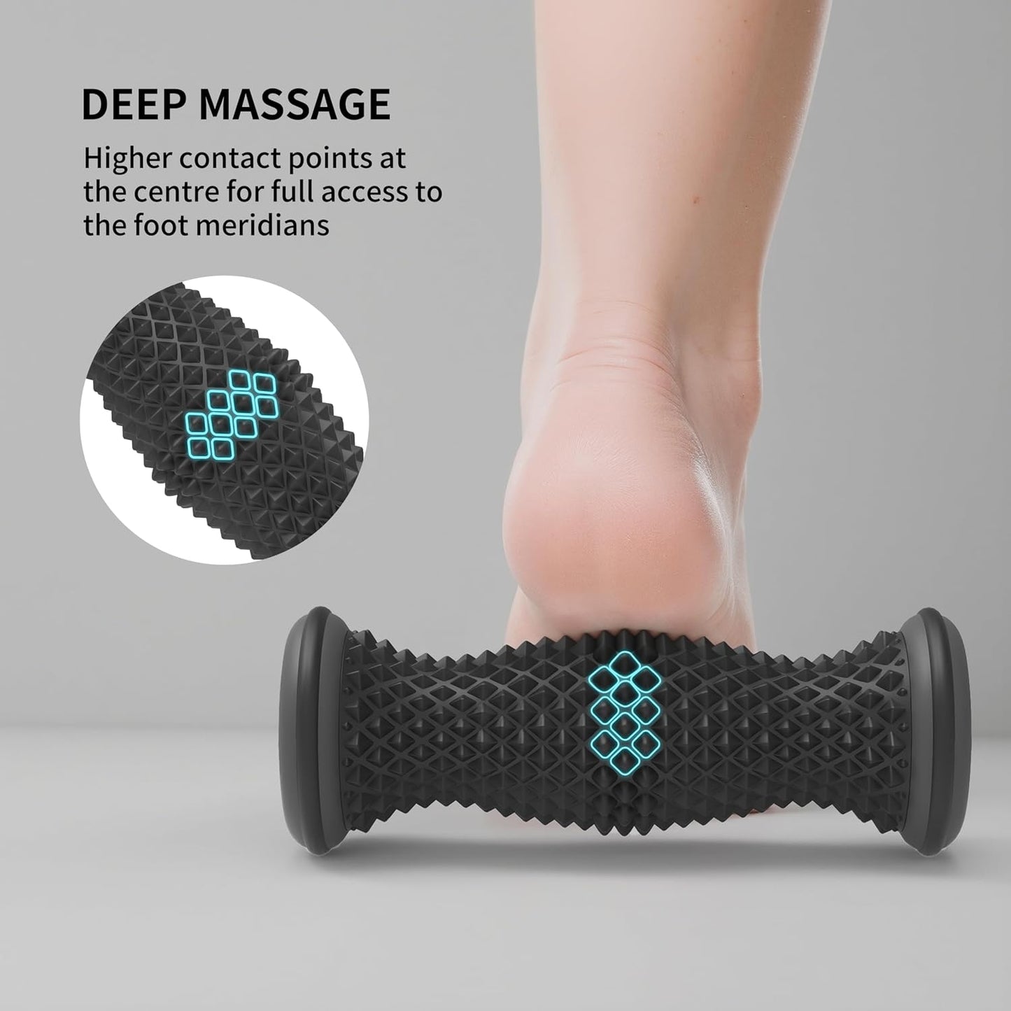 Foot Roller Massager for Plantar Fasciitis Relief, Portable Silent Deep Tissue Massager Tool for Arch and Heel Pain-Blue