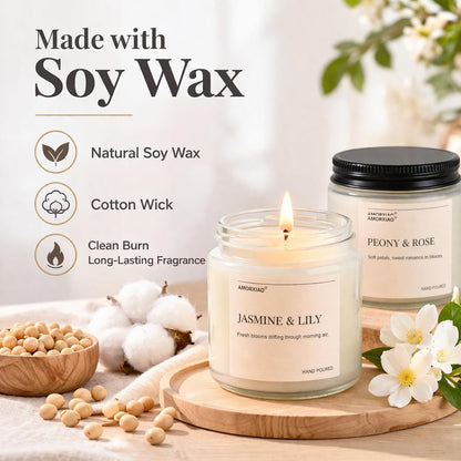 Scented Candles Gift Set, 8 Pack Soy Wax Candles for Women, Fresh Floral Summer Aromatherapy Scents for Home, Birthday, Thank You, Housewarming Gifts