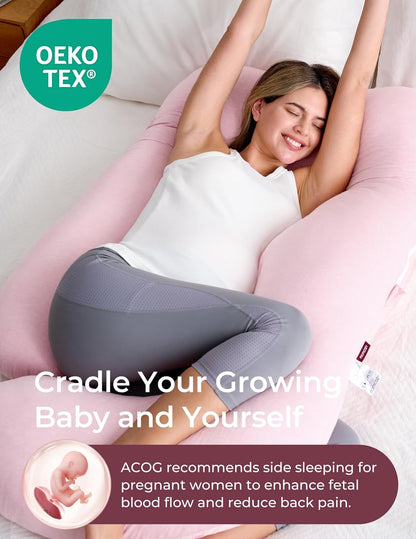 Momcozy Cooling Pregnancy Pillow - U Shaped Full Body Maternity Pillow