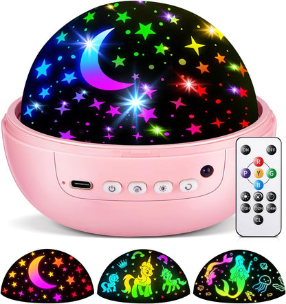 COOLNIGHT Night Light for Kids,93 Lighting+3 Films Kids Night Light Projector,Remote+Dimmable Star Projector,360° Ceiling Stars Glow in The Dark Stars,Christmas Gifts for 4 Year Old Boy Birthday Gift