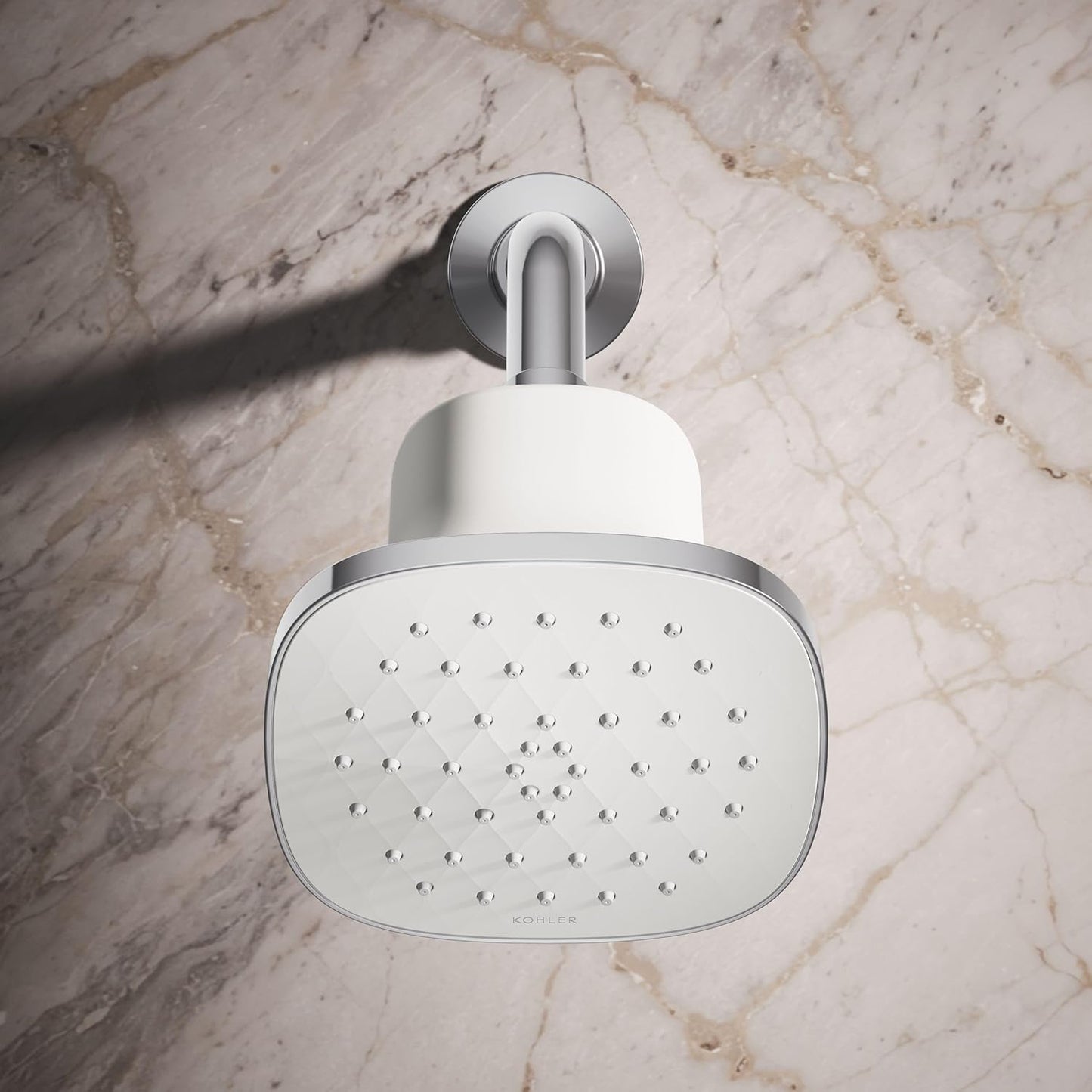 KOHLER 33631-Y-BN Cinq Round Single-Function Filtered Showerhead, Five-Layer Filtration, 2.5 GPM, Full Coverage Spray, Premium Durable Material, Vibrant Brushed Nickel