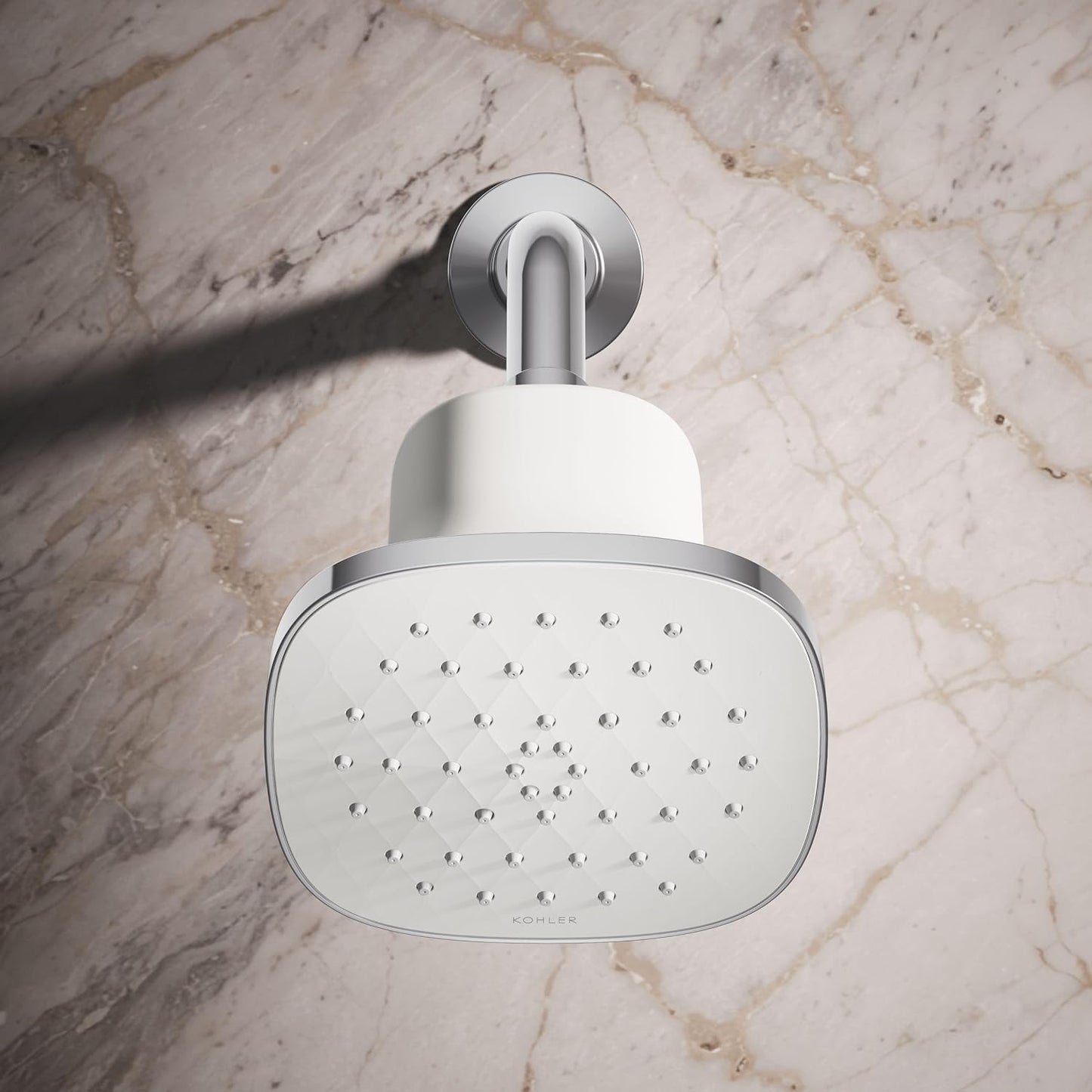 KOHLER 33631-Y-BN Cinq Round Single-Function Filtered Showerhead, Five-Layer Filtration, 2.5 GPM, Full Coverage Spray, Premium Durable Material, Vibrant Brushed Nickel