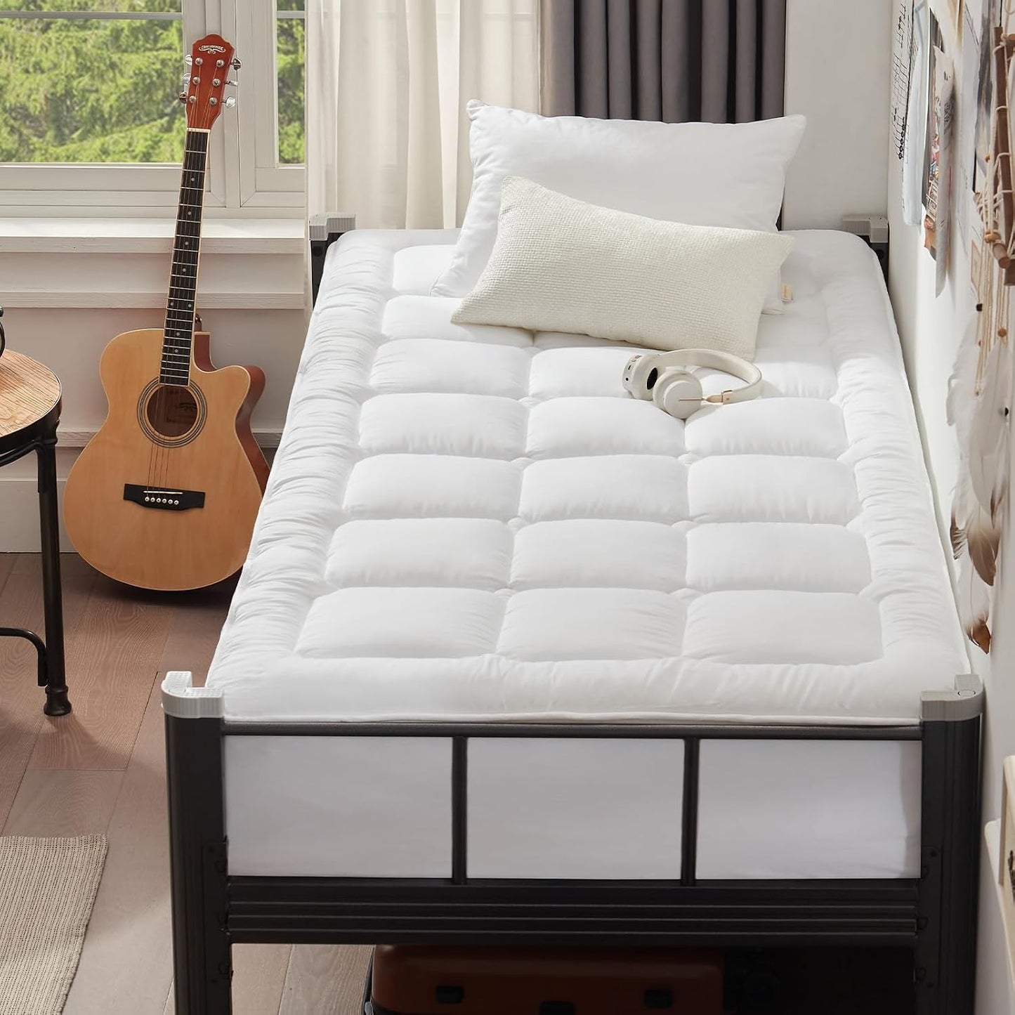 UNILIBRA Queen Mattress Protector Waterproof, Deep Pocket Mattress Pad Cover Fits to 6''-21'', Breathable Hollow Cotton Filling Quilted Mattress Protector for Queen Size