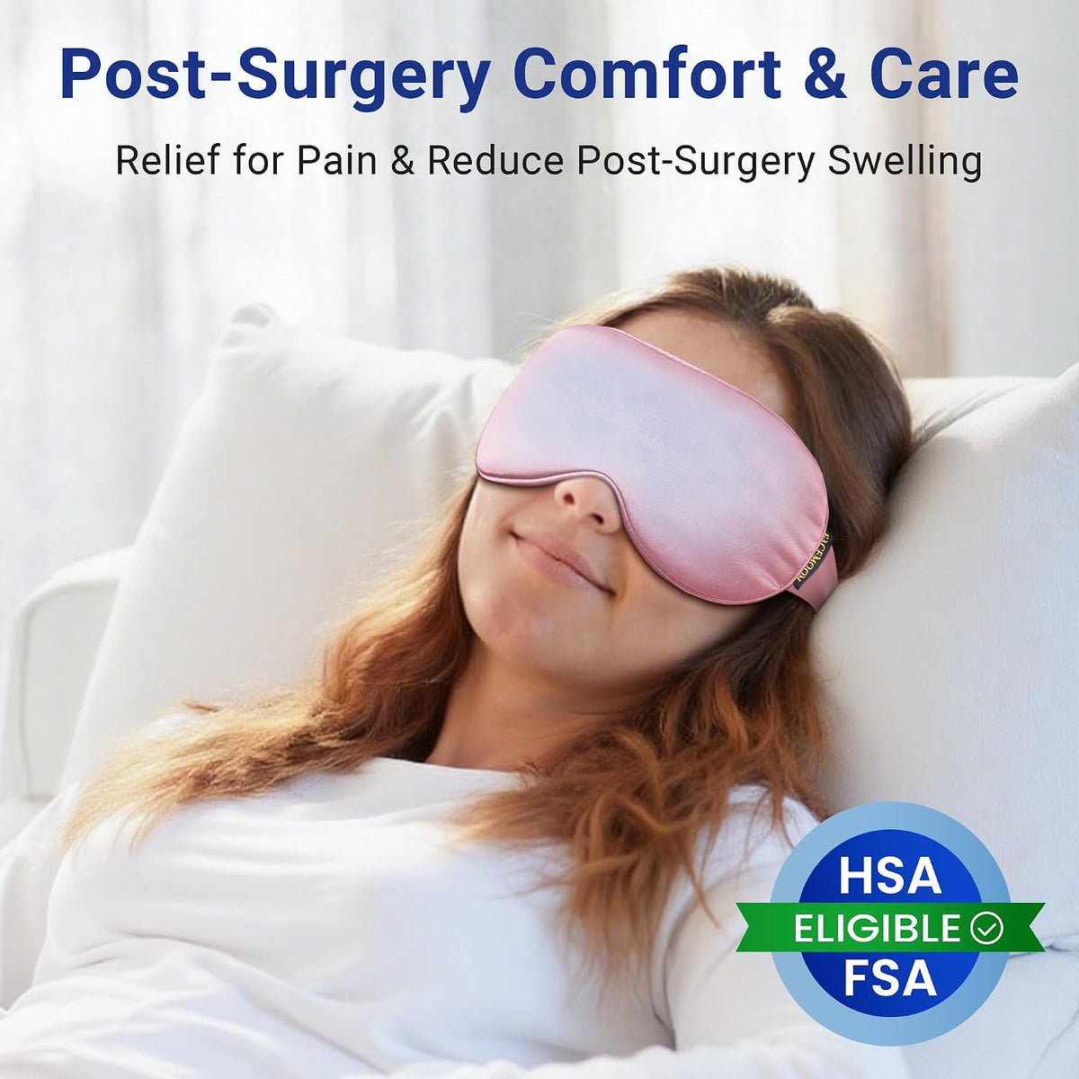 Cooling Eye Mask for Puffy Eyes: Fsa Eligible ltems Hsa, Migraines Headache Fast Relief After Surgery Care Cold Compress, Reusable Face Ice Pack Gel for Dark Circles, Gentle Weighted Sleep Mask Purple