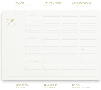 Daily Planner Notepad, A4, 52 Sheets, Undated,Time Blocking,Hourly Schedule