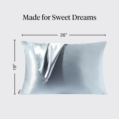 Kitsch Satin Pillowcase with Zipper for Hair & Skin - Softer Than Silk Pillow Cases, Smooth Cooling Satin Pillow Case, Wrinkle-Free, Machine Washable - Pillow Cases Standard Size (19x26) - Blush
