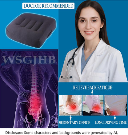 WSGJHB Car Booster Seat Cushion Posture Cushion for Long Sitting | Portable Breathable Mesh, Effectively Increase The Field of View Ideal for Office, Home, Car Angle Lift Seat Cushions,Black