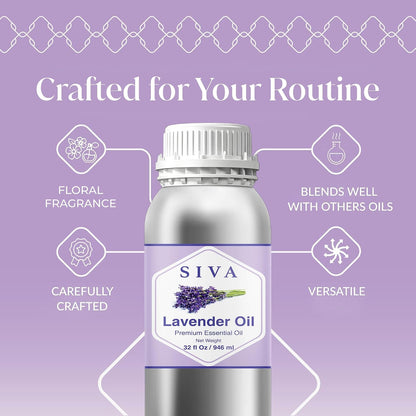 Siva Lavender Essential Oil, Huge Bottle, Large Size, 16 Fl Oz (473 ml)