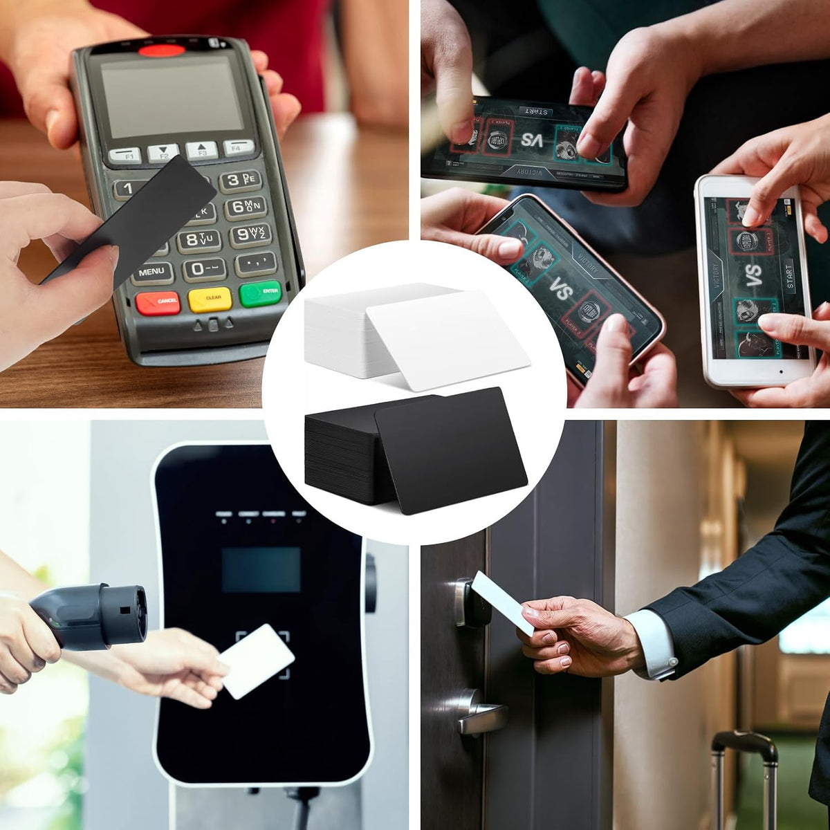 Xuhal Black NFC Cards Blank Tags 504 Bytes Digital Programmable Business Cards Chip Compatible with NFC Enabled Mobile Phones & Devices