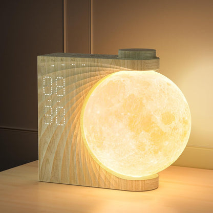 Sunrise Alarm Clocks for Heavy Sleepers,Night Lamp Clocks for Bedrooms with Moon Light,10 Light Effects,30/60/90 Timer,10 Sleep Nature Sounds,15 Ringtones,12 Volume Control with Snooze Function