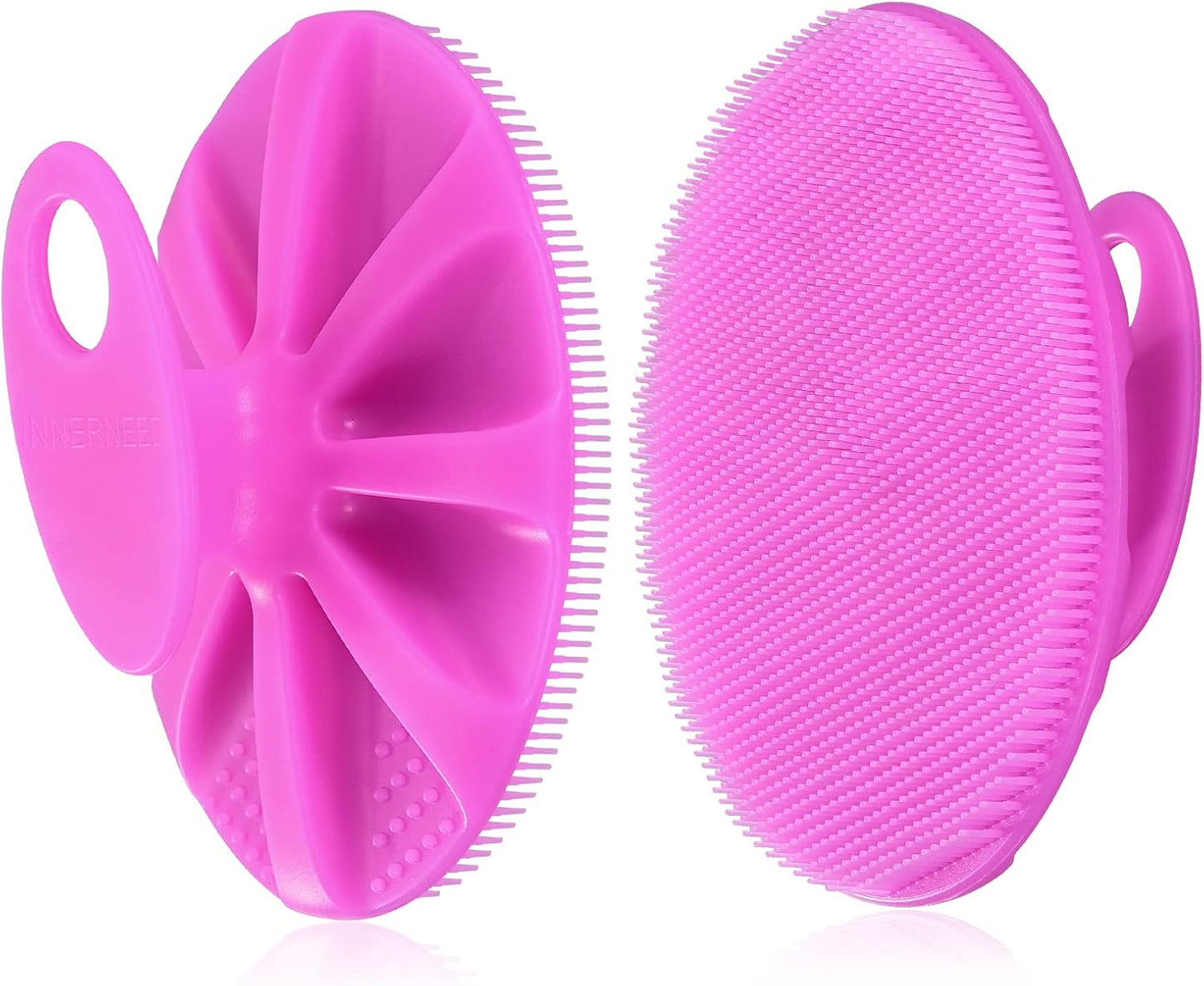 INNERNEED Soft Silicone Body Cleansing Brush Shower Scrubber, Gentle Exfoliating and Massage for All Kinds of Skin (Dark Green)