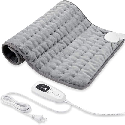 Electric Heating pad with 6 Heat Settings, Auto Shut Off, Dry Electric Heating for Back Neck Knee Arms Legs Shoulder Heat Pads for Christmas Birthday Father Mother's Day (24"X12", Gray Green)