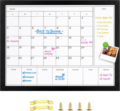3-in-1 Dry Erase Calendar for Wall, Magnetic Surface Calendar Whiteboard