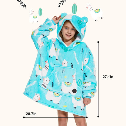 THREE POODLE Wearable Blanket Hoodie for Women, Oversized Sherpa Sweatshirt Blanket for Adults Men, Cozy Hooded Blankets, Gifts for Teen Girls Women Mom Sister