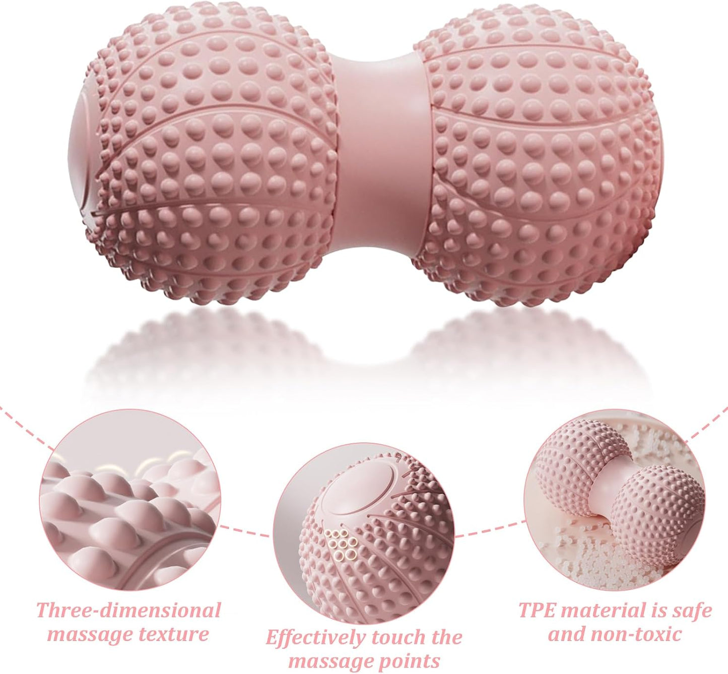 Peanut Massage Ball for Deep Tissue, Trigger Point Therapy, Myofascial Release – Double Lacrosse Foam Roller for Back, Neck, Foot, Muscle Relief, Yoga & Physical Recovery (Black)