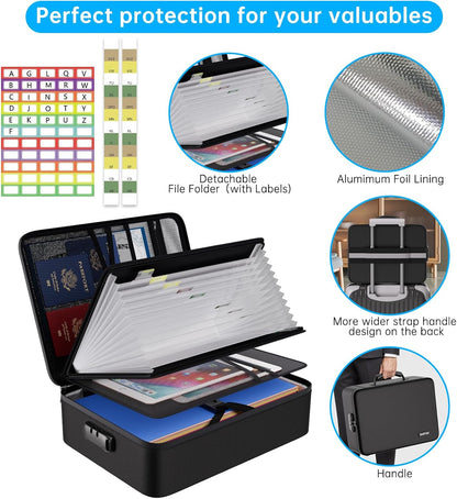 ENGPOW Fireproof File Organizer Bag with 13 Pockets Accordion File Folder
