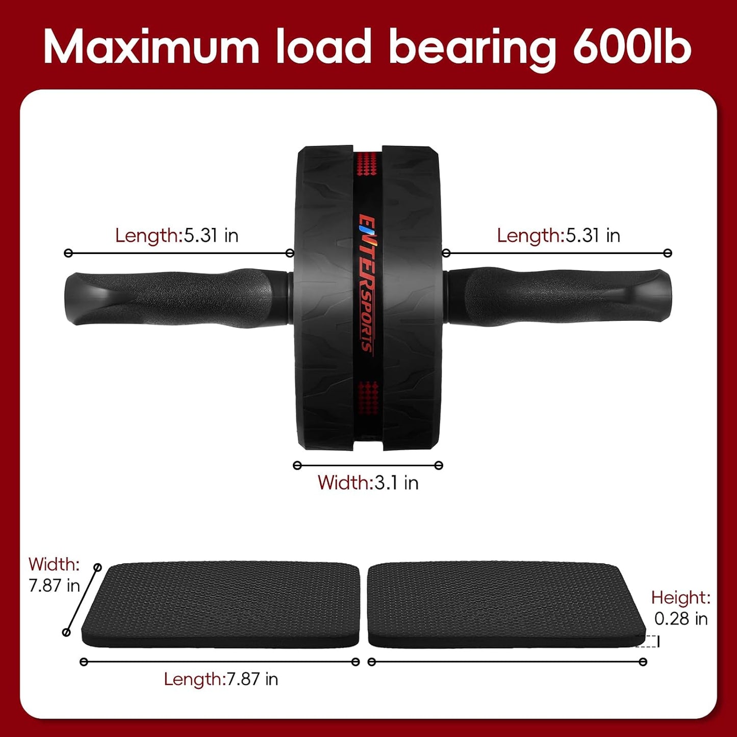 Ab Roller Wheel for Abs Workout - Abdominal Exercise Equipment with 2 Knee Pads for Home Gym, Core Strength Training, Fitness Equipment for Men & Women