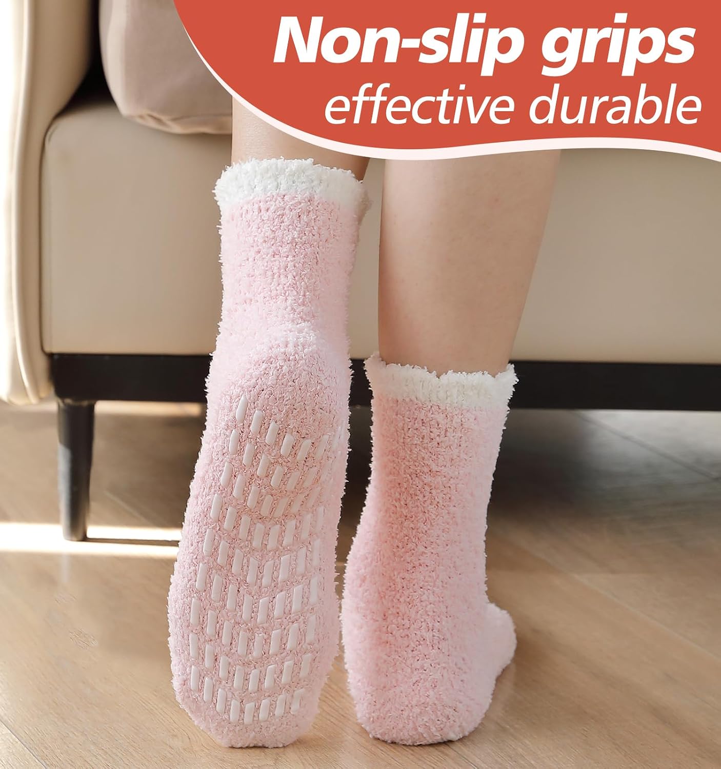 Slipper Socks for Women Men Grip Hospital Socks with Grips Fuzzy Non Slip Warm Womens Gifts