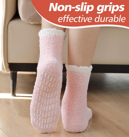 Slipper Socks for Women Men Grip Hospital Socks with Grips Fuzzy Non Slip Warm Womens Gifts
