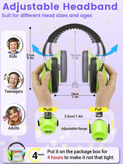 Dr.meter Ear Muffs for Noise Reduction: 27.4SNR Noise Cancelling Headphones for Kids Adults, EM100 Adjustable Hearing Protection Earmuffs for Monster Jam, Autism Sensory, Concerts, Fireworks- 3PACK