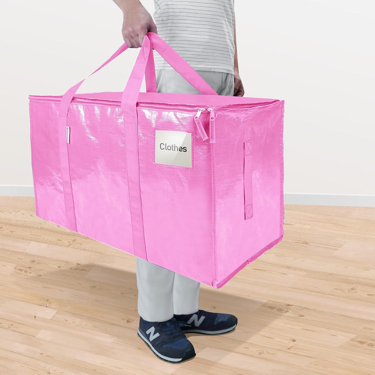 TICONN Extra Large Moving Bags Heavy Duty with Zippers & Carrying Handles, Durable Storage Bags Moving Boxes for Closet Organizers and Storage (Blue)