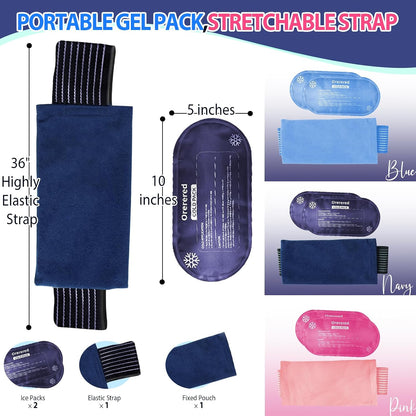 Reusable Cold Ice Packs for Injuries, 3-Piece Set Cold Gel Ice Wrap for Injury Recovery, Alleviate Joint and Muscle Pain (Knee Ice Wrap-Purple)