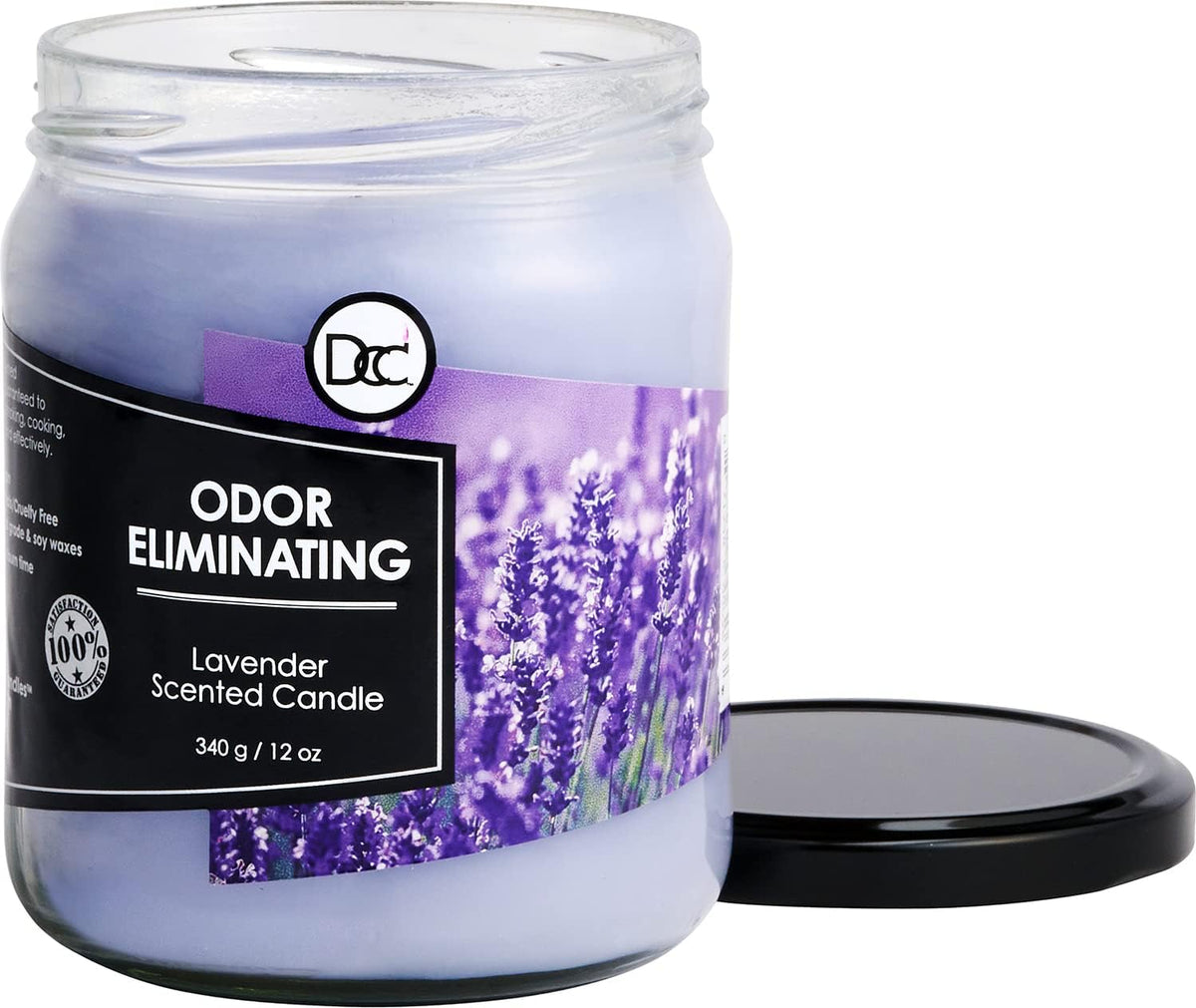 Vanilla Bean Odor Eliminating Highly Fragranced Candle - Eliminates 95% of Pet, Smoke, Food, and Other Smells Quickly - Up to 80 Hour Burn time - 12 Ounce Premium Soy Blend - Colors A