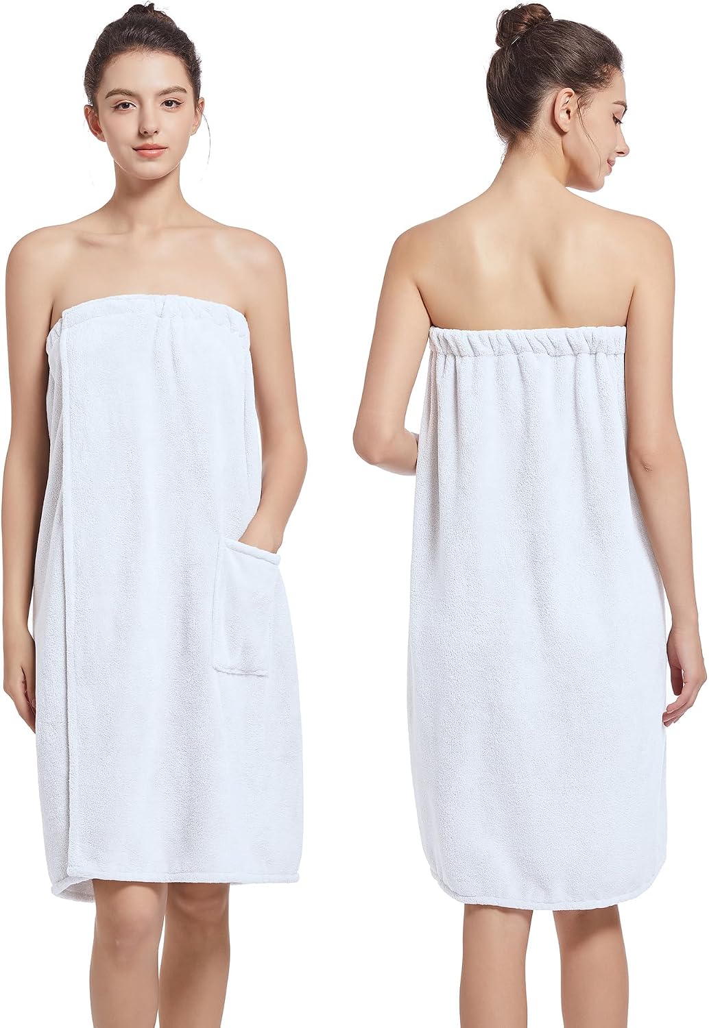 Women'S Soft Wrap Towel Full Length，Bath Robe After Shower Female Plush Long，Spa Bathrobes Lightweight With Pockets