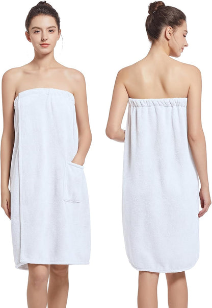Women'S Soft Wrap Towel Full Length，Bath Robe After Shower Female Plush Long，Spa Bathrobes Lightweight With Pockets