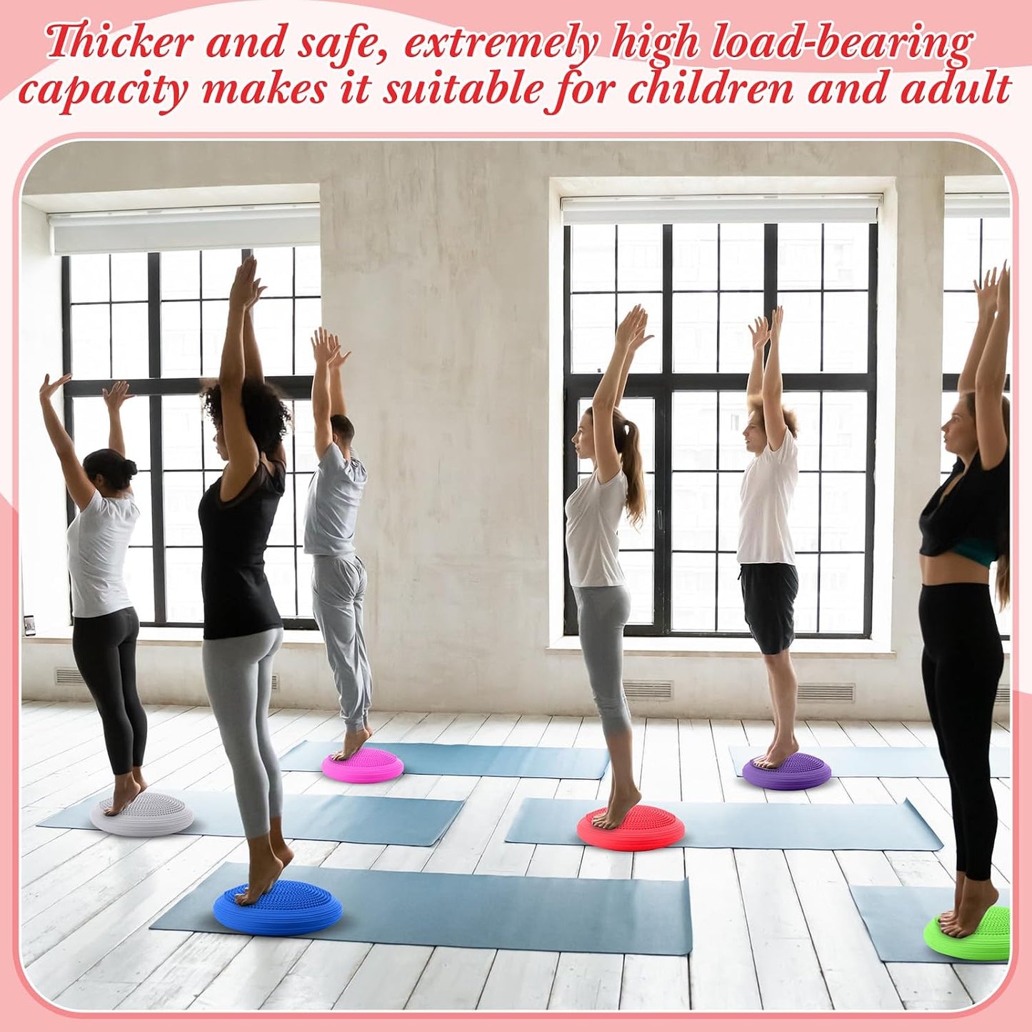 Libima 8 Pcs Wiggle Seat Inflated Wobble Cushion Sensory Seat Flexible Balance Board Balance Disc for Kids Men Women Physical Exercise Improving Posture Home Office Classroom