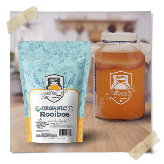 Fermentaholics Rooibos Tea – 4 oz – USDA Certified Organic Loose Leaf – Naturally Caffeine-Free – Great for Kombucha Brewing, Hot or iced tea