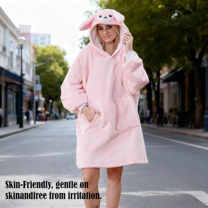 Oversized Hoodie Blanket, Wearable Blanket sweatshirt, Ultra Soft Sherpa Fleece Comfy Snuggle Hoodie