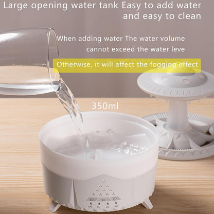 Raindrop Humidifier for Bedroom, 350ml Cool Mist Humidifier with Essential Oil Diffuser, 7 Colors LED Night Light & 4 Timers, Ultrasonic Vaporizer for Home Nursery Office