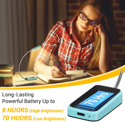 2 Pack Rechargeable Book Lights for Reading at Night, Eye-Caring Clip-On Reading Lights with 3 Color Temperatures & 3 Brightness Levels, Long Runtime Small Lightweight Clip on Lamp, Gifts for Reader