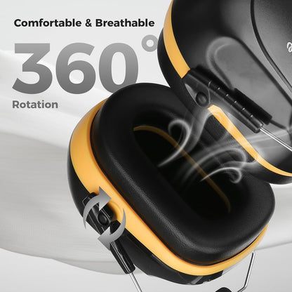 ProCase NRR 28dB Noise Reduction Ear Muffs, Foldable Adjustable Passive Noise Cancelling Headphones for Adults Kids Autism, Hearing Protection for Shooting, Construction, Mowing, Studying -Black - Colors B
