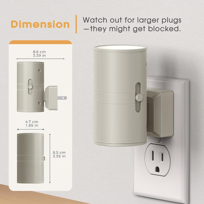 Briignite Night Lights Plug into Wall, Modern LED Night Light Plug in, Dusk to Dawn Sensor,Amber Night Light 0-100LM Adjustable Brightness, Dimmable NightLight for Hallway, Bedroom, Stairway, 2 Pack
