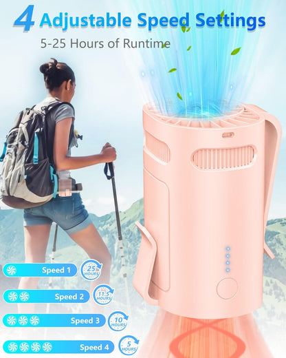 Portable Fan Clip on Pants-Personal Little Light Weight Waist Fan Coolclip Belt Hip Pocket Hard Hat,Wireless Wear Charging Battery Powered Quiet Undershirt Waist Band Coolclip Fans Adult Kid White