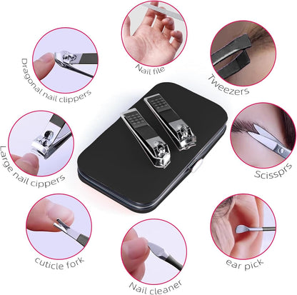 Manicure Set 8 in 1 Nail Clipper Set,RedFlow Nail Clippers,Fingernail & Toenail Clippers,Manicure Tools,Pedicure Tools,Suitable for Travel Manicure Kit,Nail Set Kit with Everything Profe (Blue)