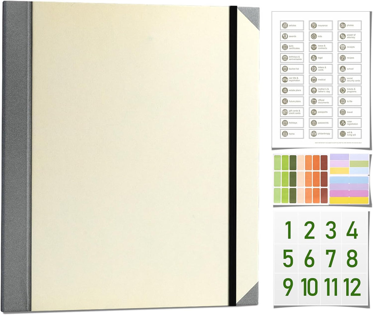 The Life Book Document Organizer - Binder for Important Documents, Document Organizer Foliofor Bills Checks Birth Certificates etc