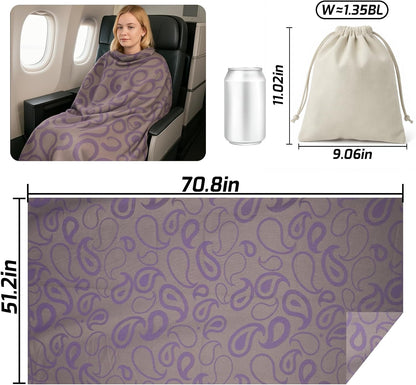 Travel Blanket Airplane - Ultra Soft & Lightweight Knit Design
