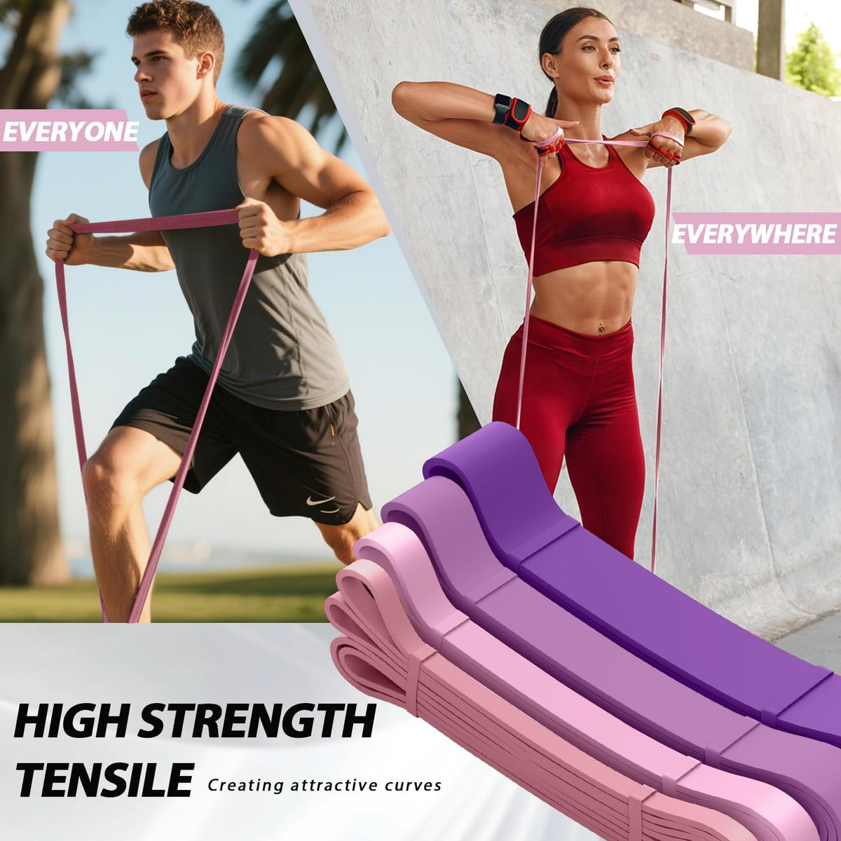 Resistance Bands for Pull Up Assist, Stretch Bands & Exercise Workout Set