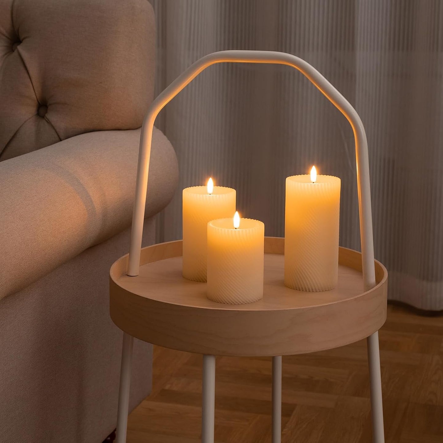 ANGELLOONG Flickering Flameless Candles, Realistic Battery Operated Candles with Remote and Timer, Set of 3 LED Candles for Fall Room Home Wedding Decor Centerpieces Table Party Christmas Decorations