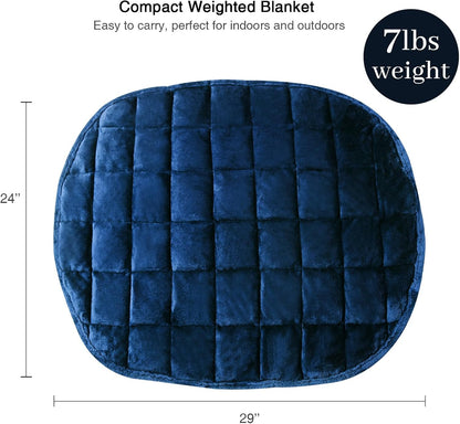 Alomidds Weighted Lap Blanket 7lbs, Cozy Breathable Flannel Weighted Lap Pad for Adults, Small Weighted Blanket for Travel, Couch, Green, 29" x 24"