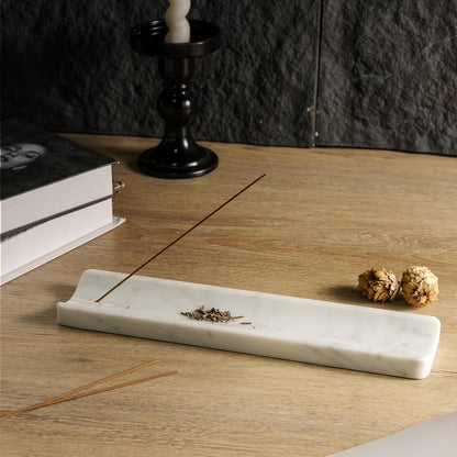 Koville Marble Incense Holder, Incense Holder for Sticks, Incense Sticks Holder Ash Catcher for Meditation Yoga SPA, Natural Stone Incense Burner, Home Table Decor (Grey)