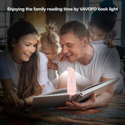 VAVOFO USB Rechargeable Book Light, Blue Light Blocking, Amber Clip-On Bookmark Shaped Reading Light, Eye Care 6 LEDs With 9 Lighting Modes for Bookworms (Grey)