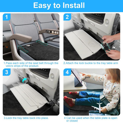 COZYBONDER Toddler Airplane Bed, Kids Airplane Seat Extender Travel Bed, Kids Airplane Travel Essentials, Airplane Must Have for Toddlers, Portable Plane Foot Rest for Flights