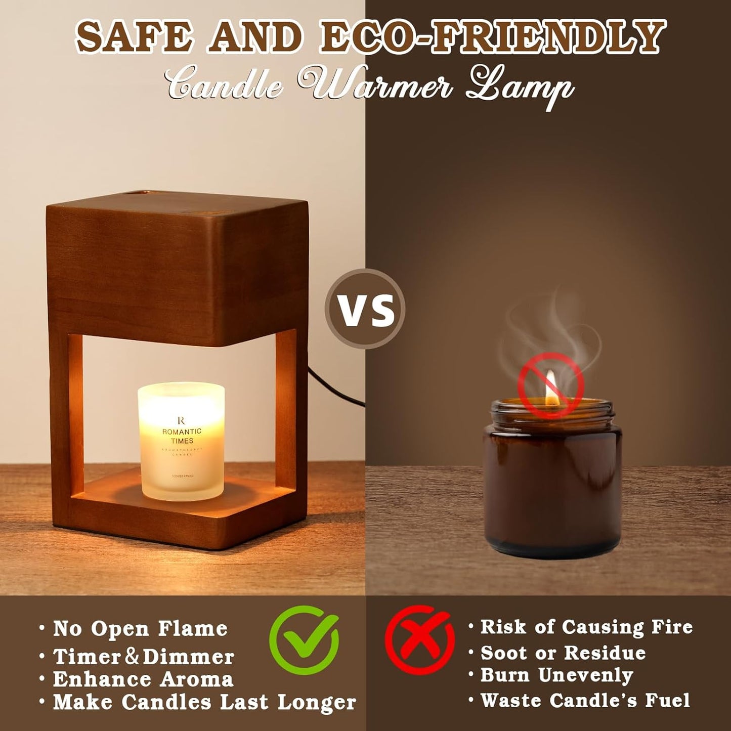 Modern Candle Warmer Lamp with Timer, Dimmable Candle Lamp Warmer, Mothers Day Birthday Gifts for Women Men, Black Candle Warmer, Adjustable Candle Light Warmer, Cozy Living Room Bedroom Home Decor